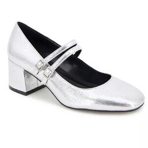 NIB Kenneth Cole - Silver Leann Mary Janes - 9.5